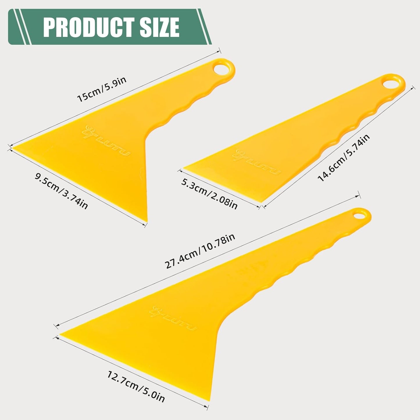 Triangular squeegee tint tools
