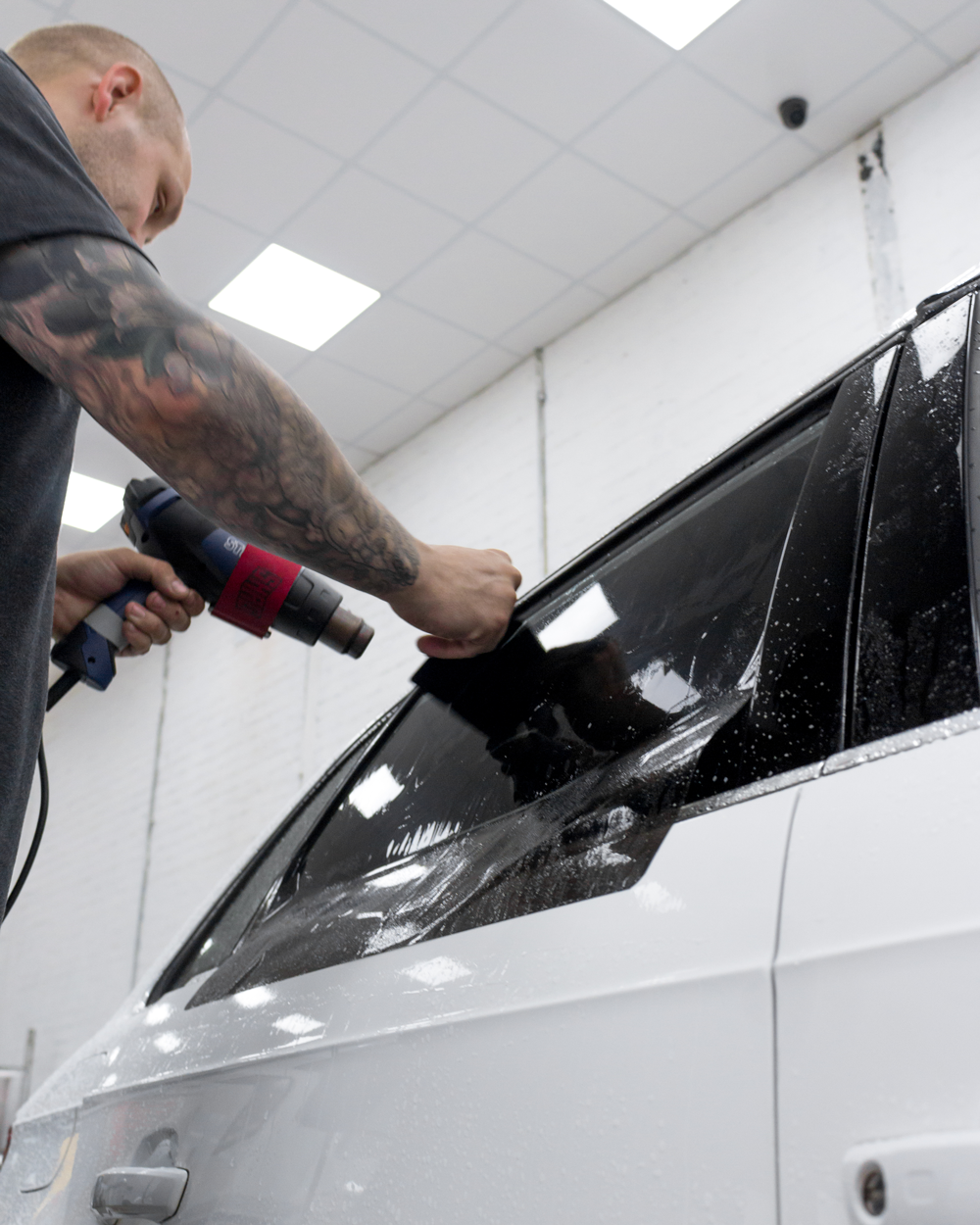 Car window tinting installation