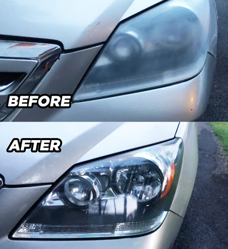Motor head light restoration installation