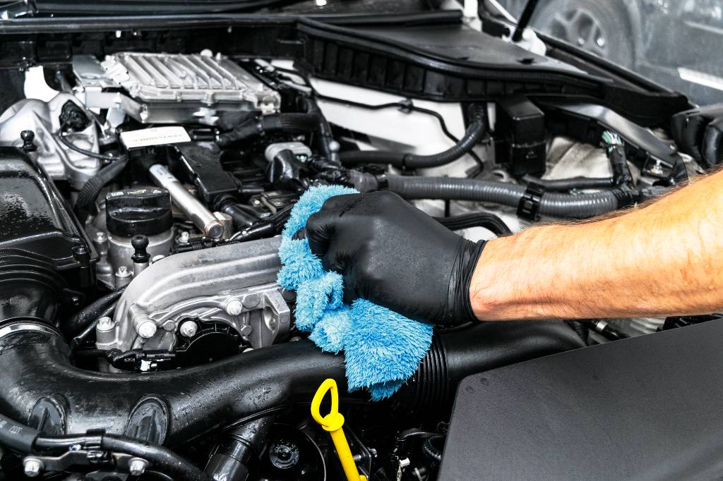 Interior and exterior engine shampoo